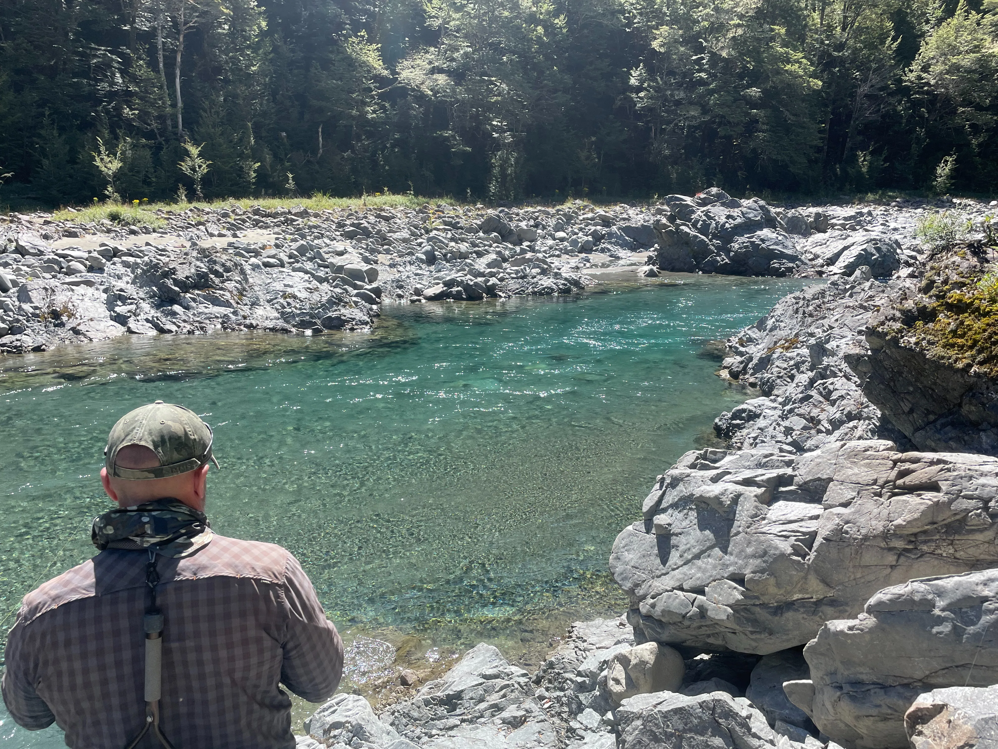 Kresten is getting ready to fish the pool were we were seeing at least four double figure trout.